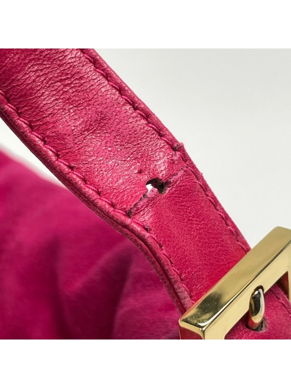 Fendi Zucca Pattern Shoulder Bag Mamma Baguette Suede Pink - Picture 7 of 10
